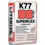 LITOKOL SUPERFLEX K77 Литокол Суперфлекс К77 Клей эластичный для плитки, керамогранита и камня БЕЛЫЙ (класс С2 TE S1)